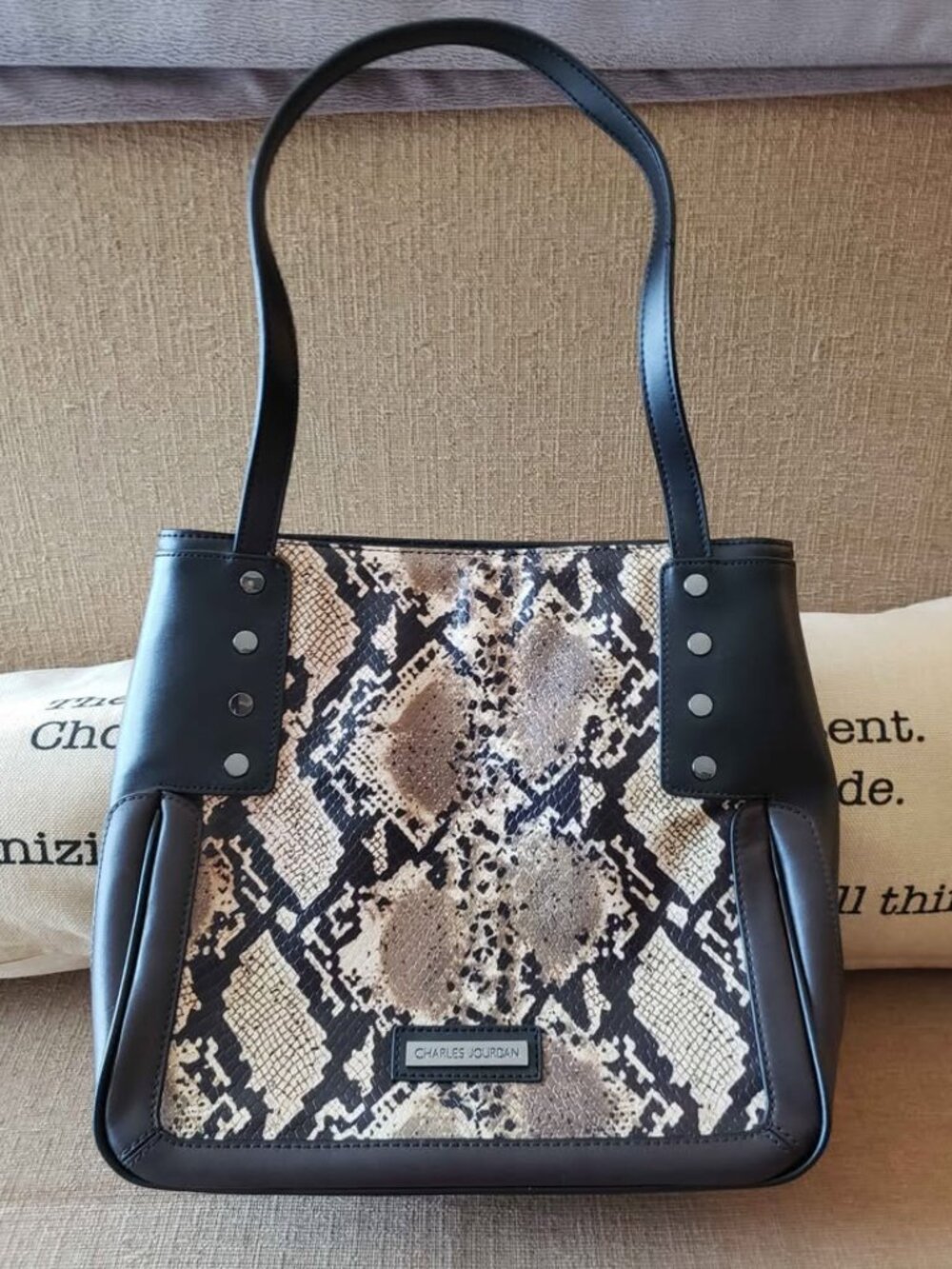 Charles Jourdan Snake Embossed Purse Bag